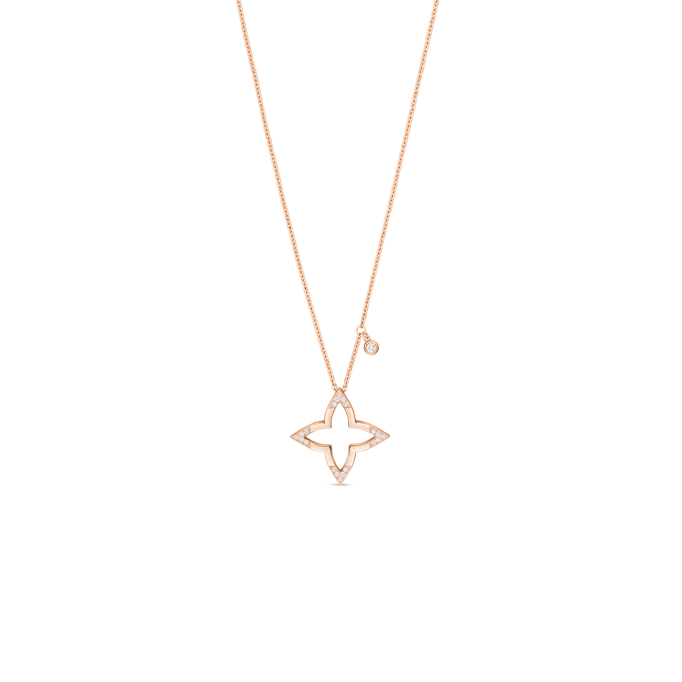 l**is V*t*n ombre blossom pendant, pink gold and diamonds q03083